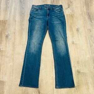 Old Navy Jeans Womens 12 Tall long Blue Mid-Rise Wow Boot-Cut Stretch Denim